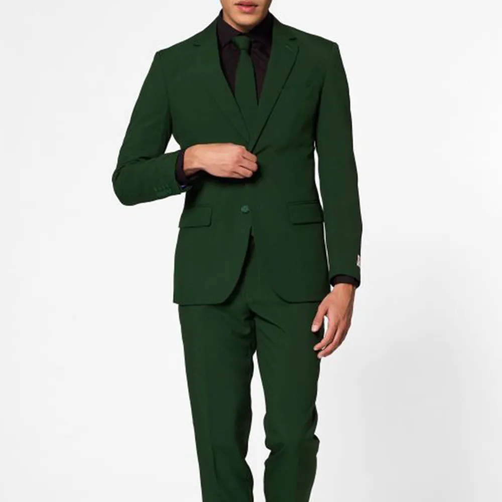 Mint Green Slim Fit Mens Suits Groomsmen Wear Two Pieces Notched Lapel Formal Prom Suit main image 1
