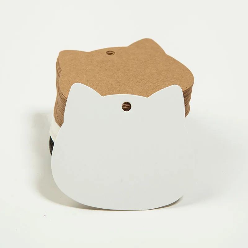 500 pièces 5.2*6.5 cm chien blanc bricolage fait à la main paquet étiquettes volantes cadeau cartes étiquettes sur sacs et bouteilles prix étiquette volante