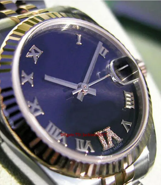 Kerstcadeau Originele Box Certificaat Unisex Horloges 178271 Middeling Steel Pink Gold Purple Roman Diamond VI Dial