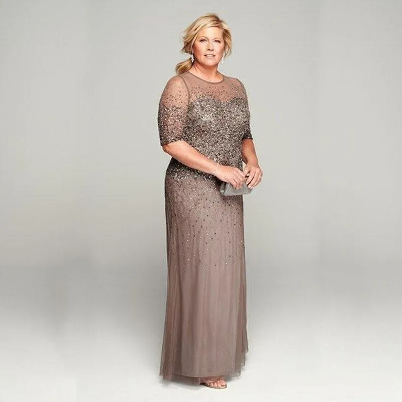 Custom-Made Plus Size of Bride 2023 with Tulle, Chiffon, Beads, and Sequins - Perfect for Parties and Special Occasions
