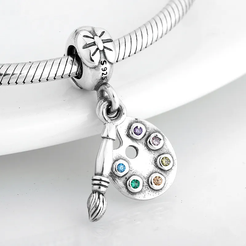 Colorful CZ Brush Palette Pendants Edc Beads For Pandora Bracelet Jewelry Making High Quality 925 Sterling Silver V191220 From Huafei10 11.31 DHgate.Com