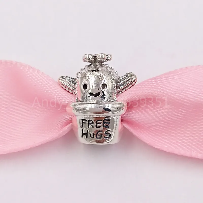 Andy Jewel 925 Sterling Silber Perlen Free Hugs Cactus Charm Charms passend für europäischen Pandora-Stil Schmuck Armbänder Halskette 798786C01