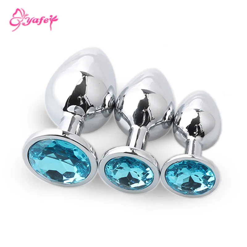 plug anal diamond Diamond Stainless Steel Jeweled Anal Butt Plug Multi-Color Buttplug Set main image 0