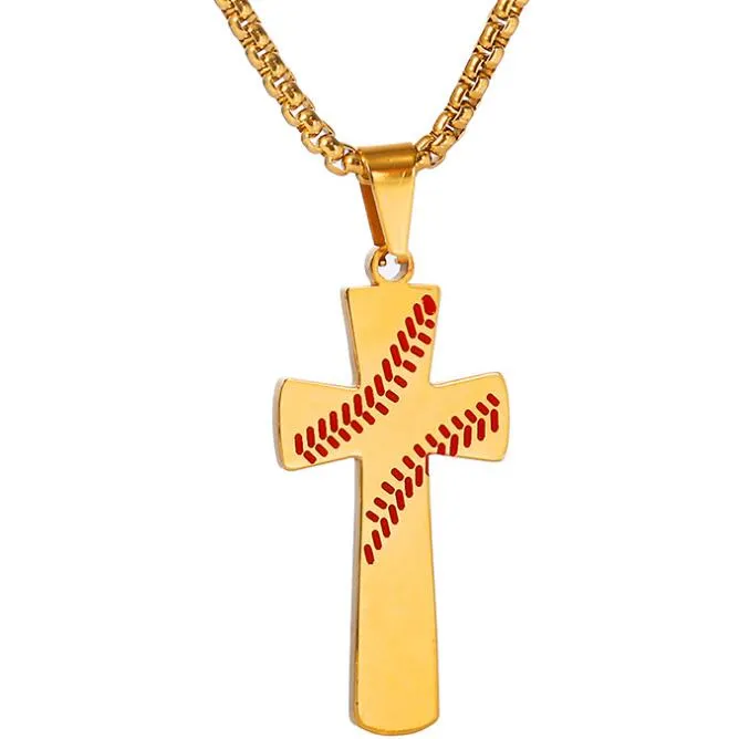 Real gold baseball cross necklace hotsell