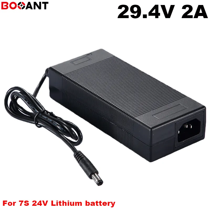 XRL DC RCA 29.4V 2A Chargeur Pour Batterie Au Lithium 7S 24V 18650