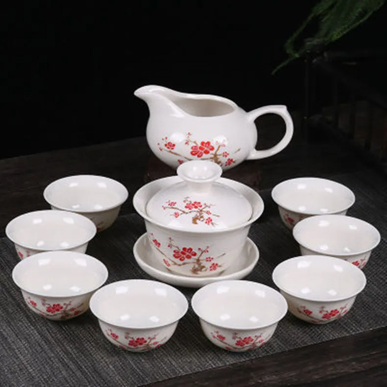 Voorkeur Chinese Kung Fu Thee Set Drinkware Paarse Klei keramische Binglie omvatten Theepot Cup Terrine Zetgroep Thee Tray330F