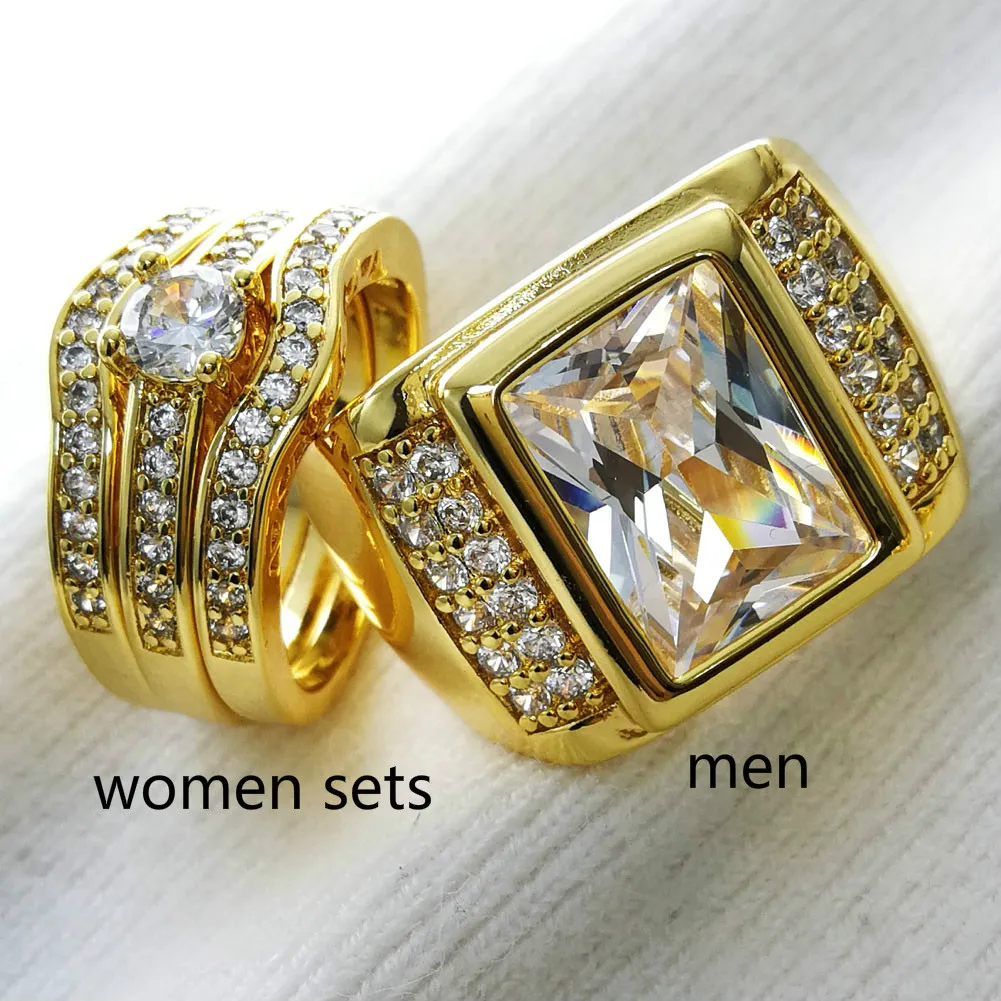 Bagues d'engagement Bagues de fiançailles de mariage hommes femmes bague sertissage de griffe bague en zircon hommes taille 8 à 15, femmes taille 5 à 10 r199r179