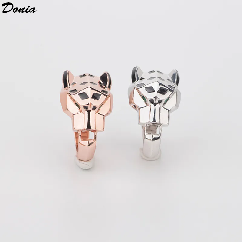 Donia bijoux bague de luxe ensemble de mode tête de léopard cuivre micro-incrusté de zircons cadeaux de créateurs européens et américains