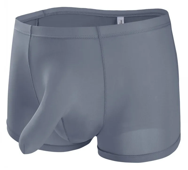 Sexy hommes pénis sous-vêtements mâle Cool Sexy éléphant nez grande poche glace soie Boxer Shorts culottes Gay pas cher hommes sous-vêtements Calcinha