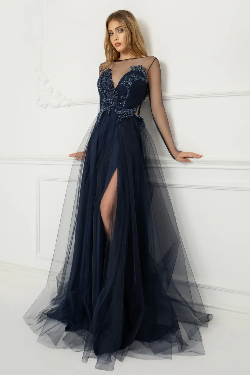 Custom Made 2020 Prom Gown With Long Sleeves, Split Appliques, Beads Price,  And Backless Design For Special Occasions From Newdeve, $120.88 | DHgate.Com
