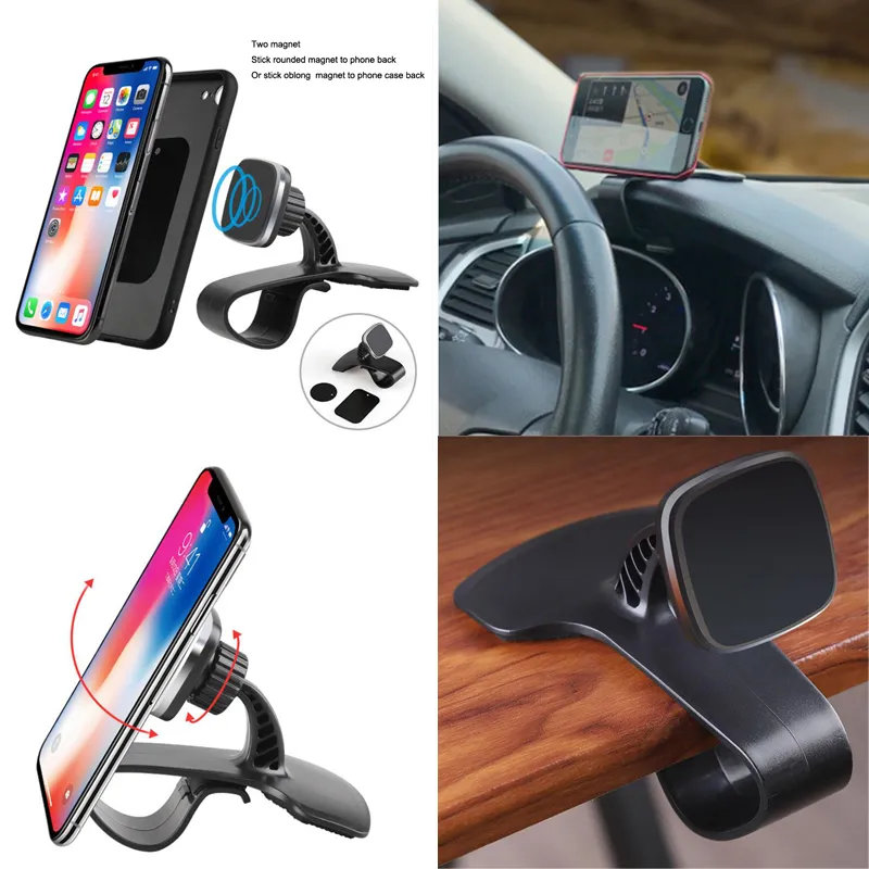 Uniwersalny uchwyt na telefon GPS obrotowy Uchwyt na telefon Samochodowy Stojak Magnetyczny Kołyska Regulowany Dashboard Mount Mount Stand GPS Uchwyt