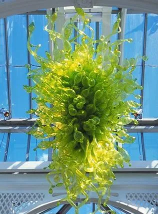 Lampade Grandi decorazioni per la casa Lampadari verdi in vetro soffiato Sorgente luminosa a risparmio energetico di grandi dimensioni Lampadario in vetro soffiato a mano