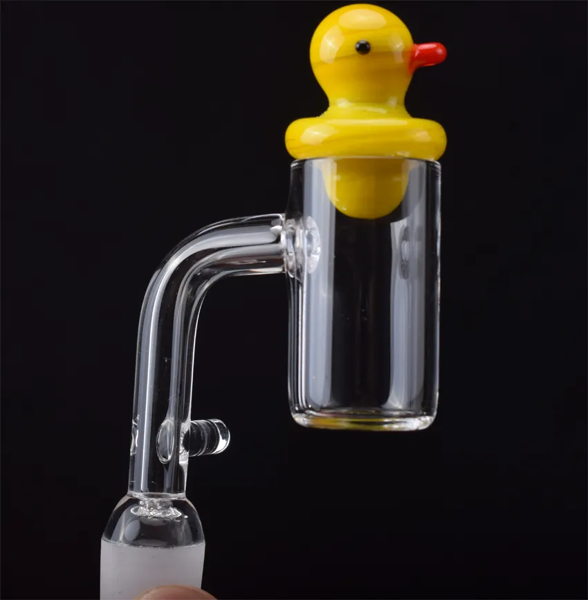 16mm 20mm Quartz Enail Banger med Duck Carb Cap Hook Female Man 10mm 14mm 18mm Quartz E Nail Banger Nails För Glas Bongs