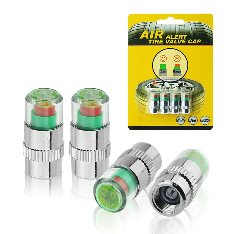 Strumenti di monitoraggio della pressione dei pneumatici auto Display accurato Sensore dei tappi delle valvole dei pneumatici auto Indicatore di rilevamento di 2.2/2.4 bar Kit diagnostico di allerta gli occhi