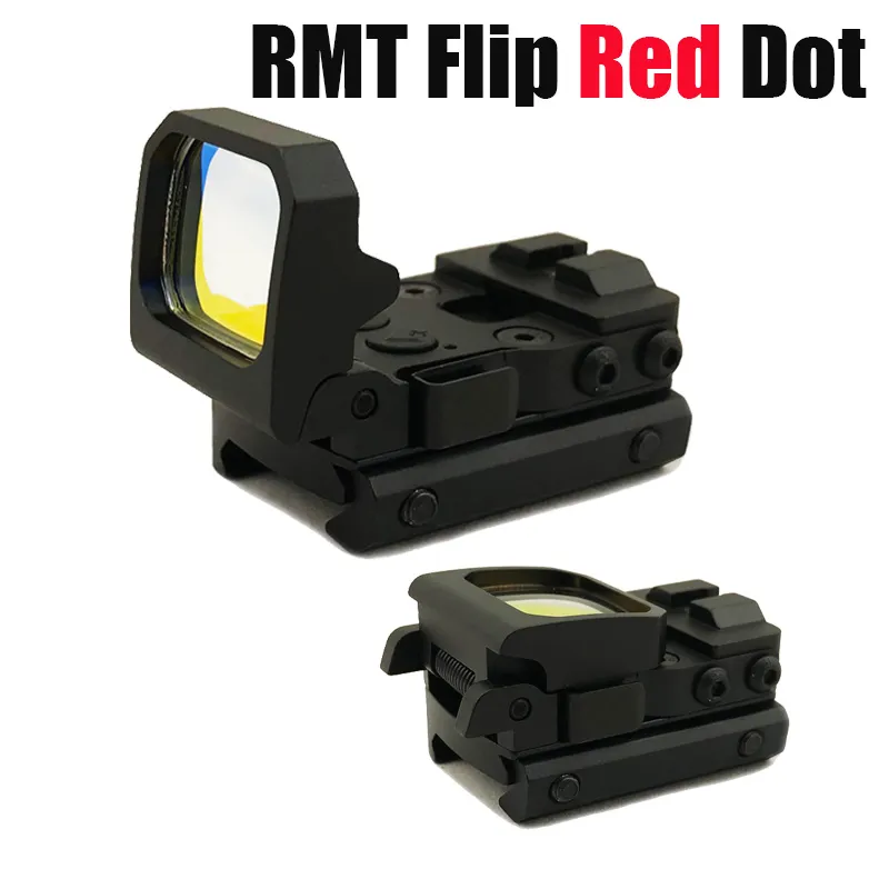 Tactical RMT Flip Red Dot Pistol Sight Holographic Reflex Folding Sight With 20mm Picatinny Mount Black Color