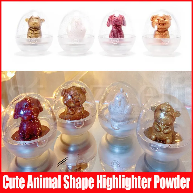 MAFFICK Cute Shape Shimmer Highlighter Animal Shape Makeup Pressed Powder Iluminador Maquiagem Contour Bronzer Highlight Powder 4 Colors