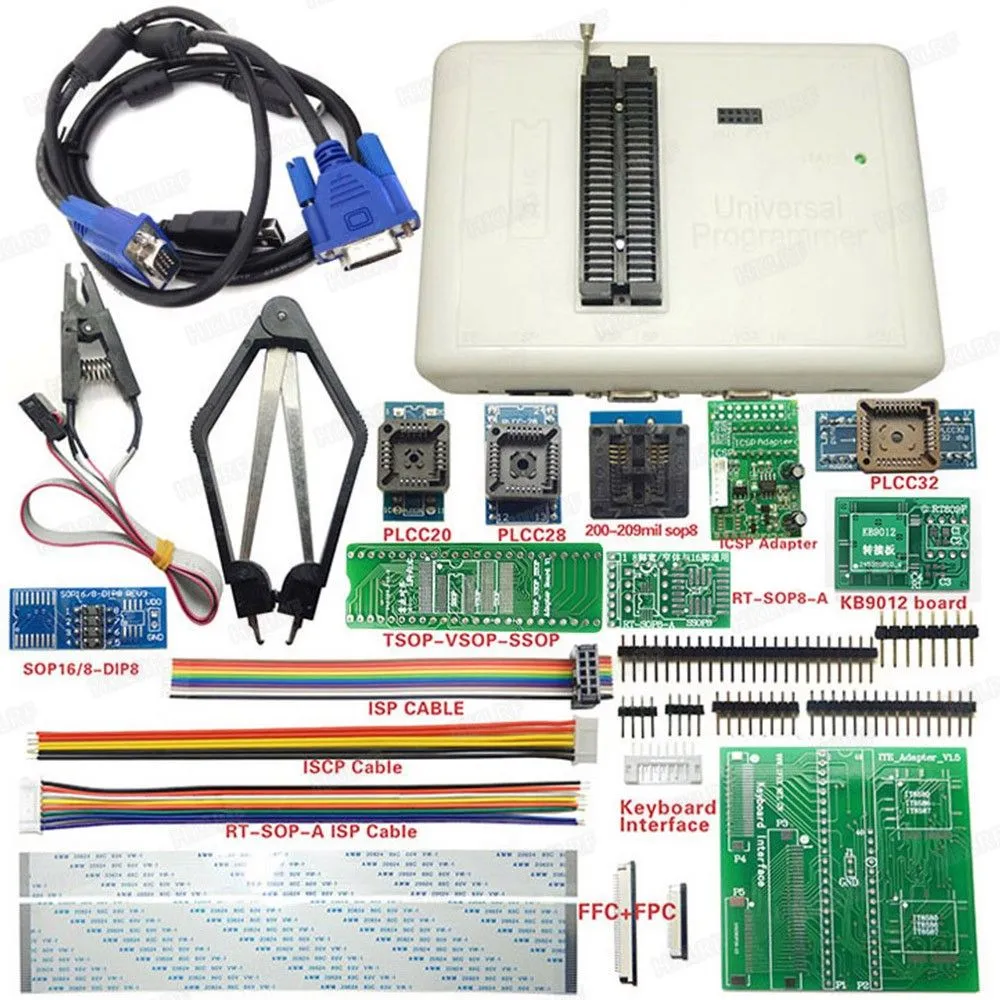 Freeshipping Original Universal RT809H EMMC-NAND FLASH Programmer +20 Items WITH CABELS EMMC-Nand Free Shipping