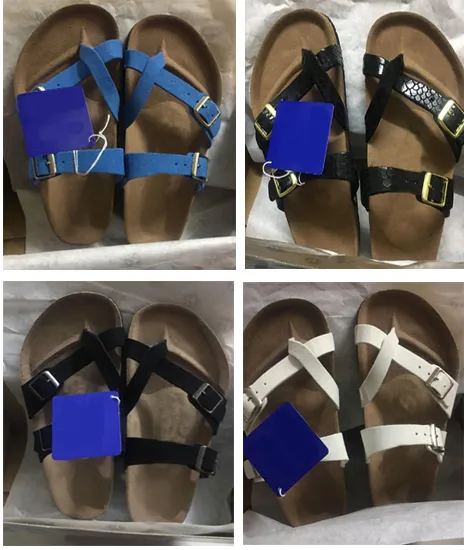 2020 nuevo diseño Mayari Sandalia de playa con dos hebillas para hombres y mujeres al por mayor Sandalias planas Brik Casual Verano Zapatillas de cuero de vaca genuinas