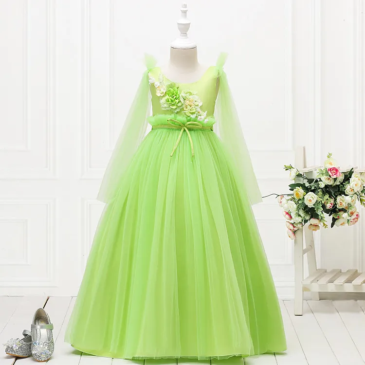 Vestido verde limon top para niñas