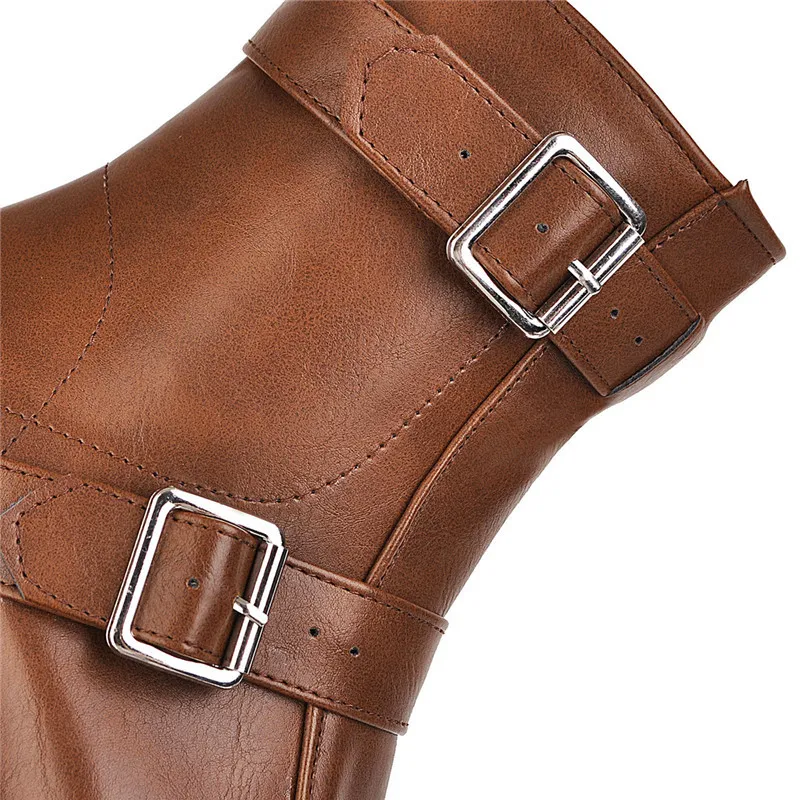 DHgate.com:Autumn Brown Black Goth Platform Boots Women