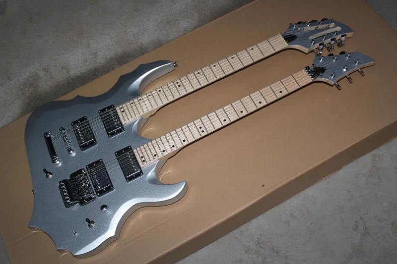 2024 Double Neck 18 Strings Electric Guitar W Tremolo Black White Sunburst From Soloworldguitarstore 287.99 DHgate.Com