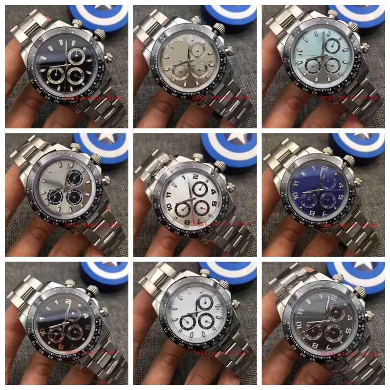 9 Stil Sıcak Satış Erkekler İzle 40mm Yok Cosmograph 116500 116500ln Seramik Çerçeve 2813 Hareket Otomatik Erkek Saatler