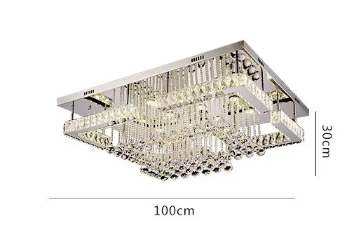 New Modern Luxury Pandant Lights Rectangular LED K9 Crystal Chandeliers Ceiling Mounted Fixutres Foyer Lamps Lights For Living Roo336F
