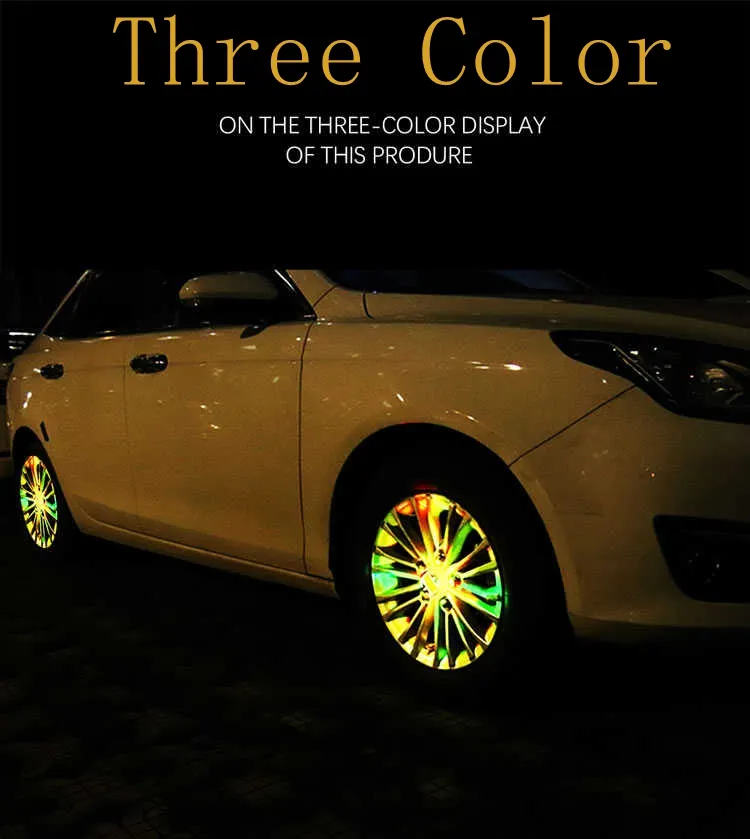 4 modes 12 led rgb voiture auto solaire énergie flash roue pneu jante  lumière lampe décoration de voiture styling accessoires