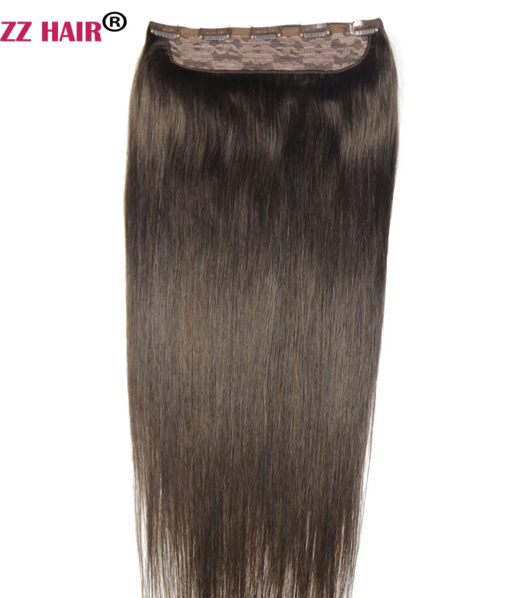 16"-28" One Piece Set 120g 100% Brazilian Remy Clip-in Human Hair Extensions 5 Clips Natural Straight