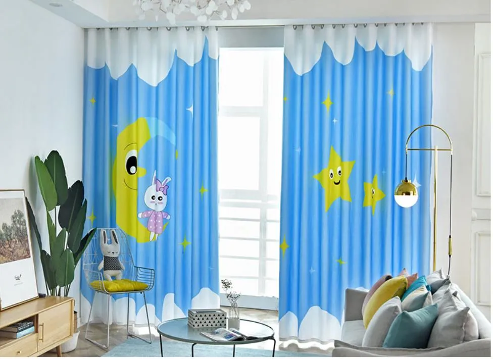 3 dカーテンかわいい漫画カーテン子供部屋の男の子の女の子の寝室の遮断カーテン