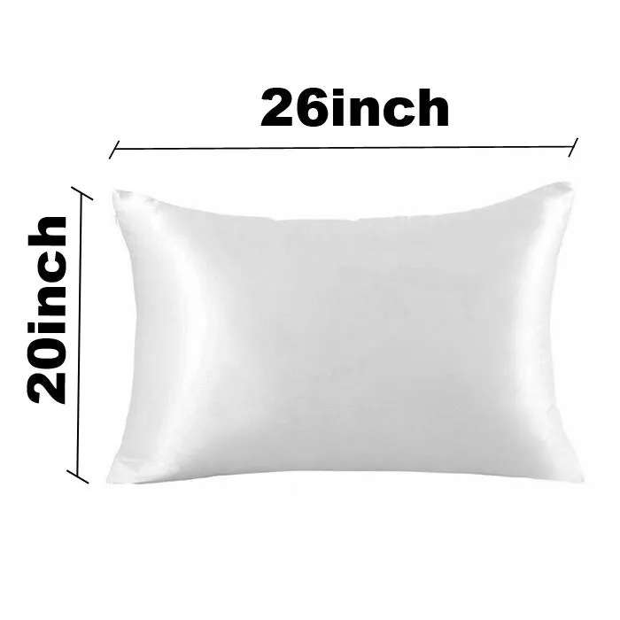 20*26 inch Silk Satin Pillowcase Home Multicolor Ice Silk Pillow Case Zipper Pillow Cover Double Face Envelope Bedding Pillow Cover EEA1167-