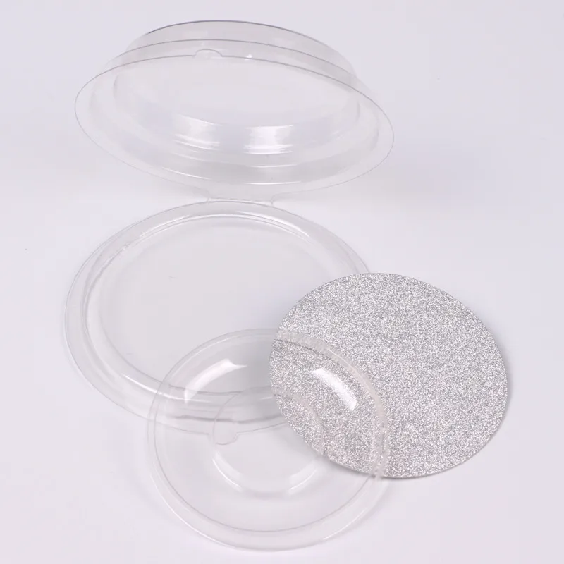 Nouveau modèle faux cils boîte d'emballage Transparent rond cils conteneur avec carte d'argent vide emballage étui F531