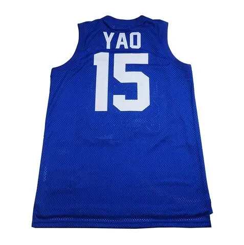 Customizable Shanghai Sharks Retro Blue Basketball Jersey Yao Ming 15 Stitched Men s Durable Fabric