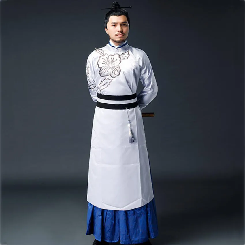 Film TV Bühnenauftritt tragen orientalisches Kostüm alte chinesische Hanfu männliche Song-Dynastie Gelehrte Kleid Tang-Anzug ethnische Kleidung