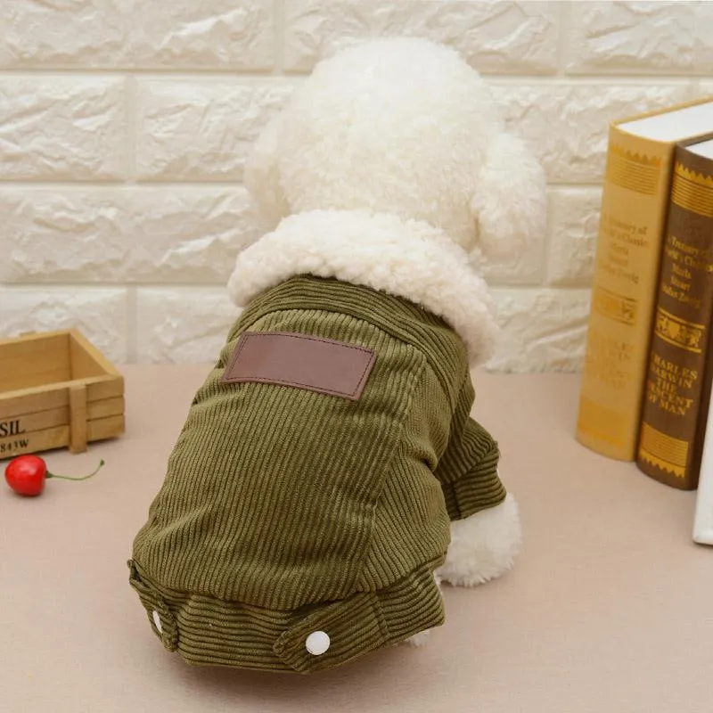 Klassische Winter-Haustierkleidung für kleine Hunde, verdickter warmer Fleece-Welpen-Hundemantel, Jacken, französische Bulldogge, Chihuahua-Kleidung, Overalls