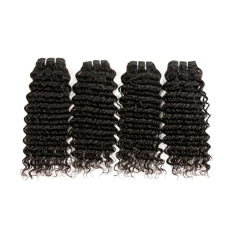 6pcs/działka Brazylijska 50 gramów głębokie fali Virgin Hair Weave Remy ludzkie przedłużenia włosów naturalny kolor Nat zrzucanie Plątanie wolne od zabarwienia