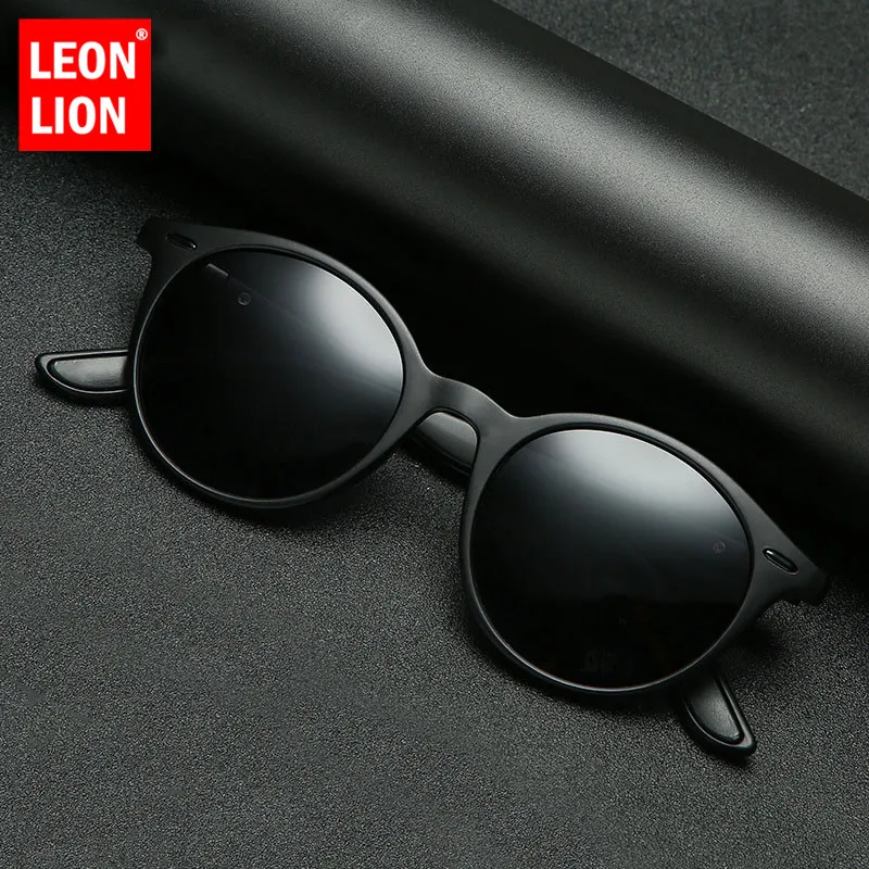 Occhiali da sole rotondi di Leonlion Men Polarizzato Vintage Mens Sunglasses Designer Brand Designer Polarizzato Men 2020 Gafas de Sol Hombre