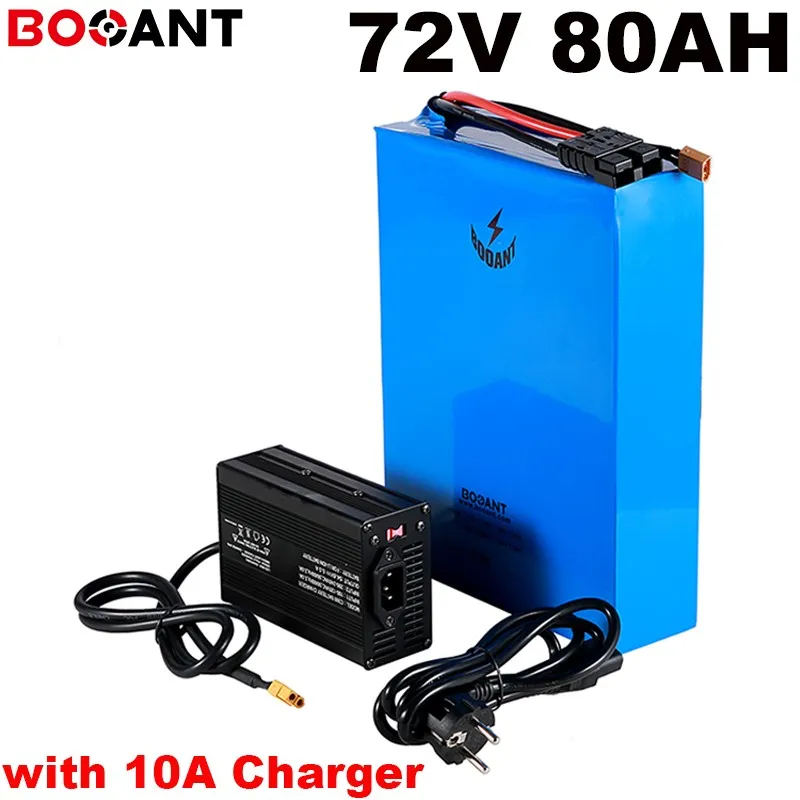 8000w 72V 80AH electric bike battery for SANYO SAMSUNG 35E 18650 cell 20S 72V 5000w lithium battery with 150A BMS +10A Charger