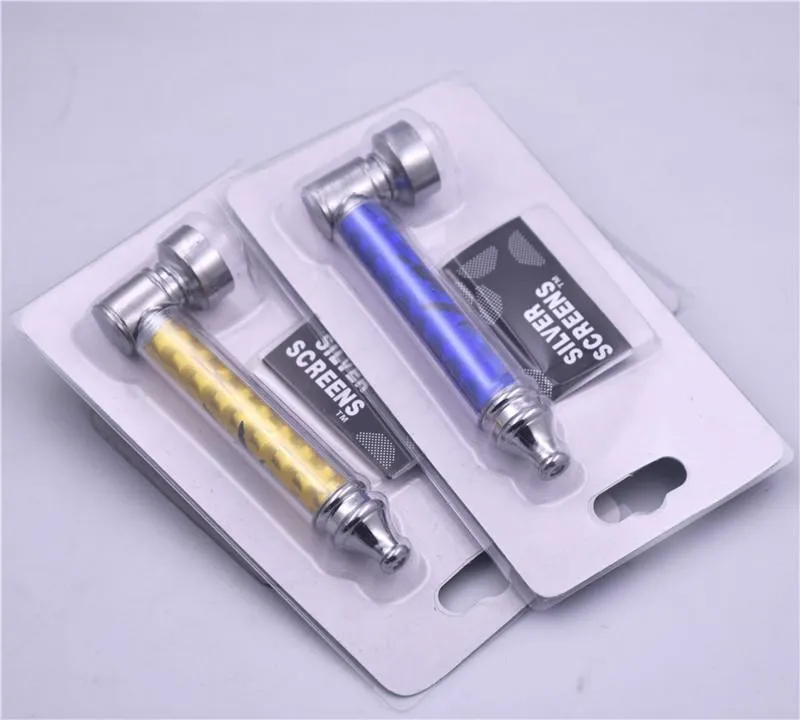 Metal sigara el kaşık Boru şık Mini boyutu tütün kaşık boru Duman filtresi boruları taşınabilir yağ yakıcı boru ile 5 adet ekranlar