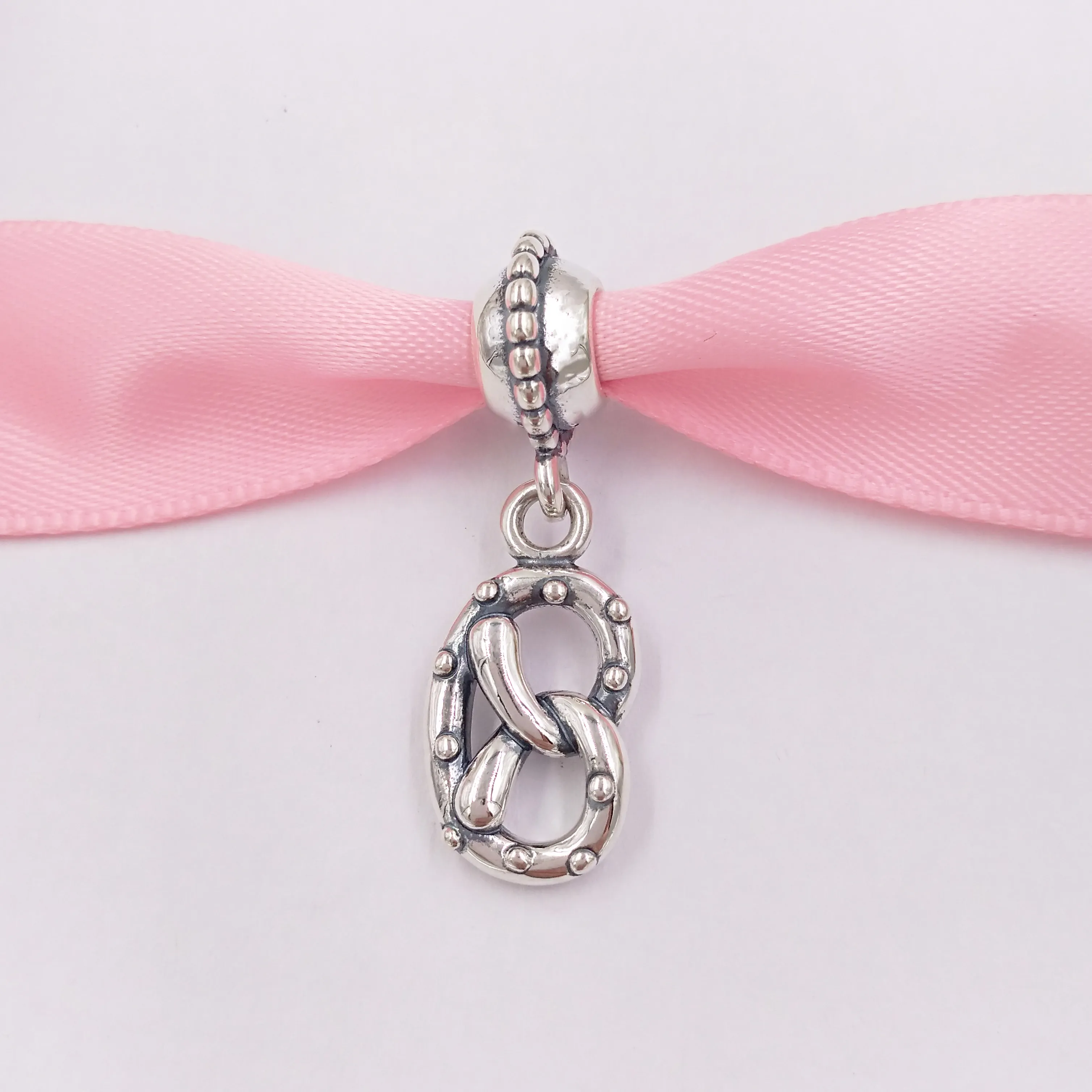 Andy Jewel 925 Sterling Silver Beads Ultra Rare Retired Pandora Pretzel Charm 매력에 맞는 유럽 판도라 스타일 보석 팔찌 목걸이