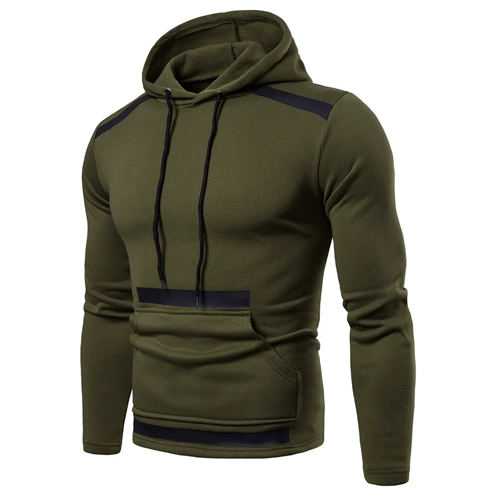 Spot European Hoodies Spring och Autumn Solid Color Hooded Men's Trend tröja Stöd blandat parti