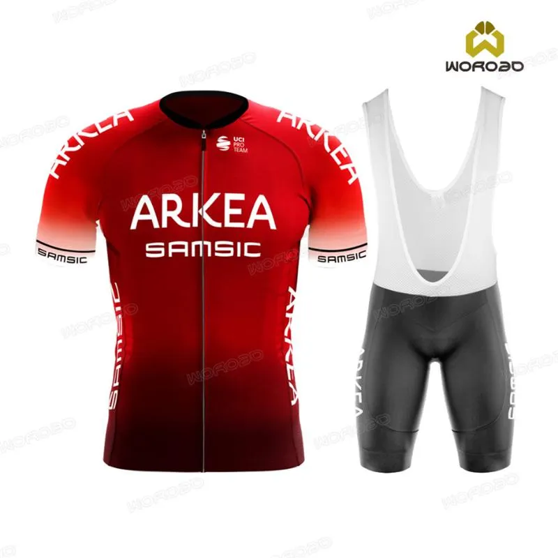 2020 New Men 사이클링 의류 짧은 소매 저지 세트 Arkea Pro 팀 의류로드 자전거 스포츠웨어 슈트 여름 사이클 경주 유니폼