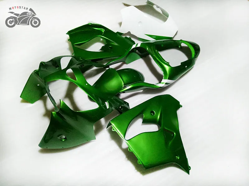 Motorcykel Fairing Kit för Kawasaki ZX9R Ninja 2000 2001 Mörkgrön ABS Plast Race Race Body Reparation Fairings ZX-9R 00 01 ZX 9R