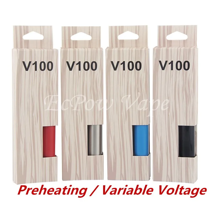 V100 vape 펜 예열 배터리 가변 전압 650mah v 100 ecig VAPE PENS 카트리지없이 담배 피우다 NEW ARRIVAL VAPES