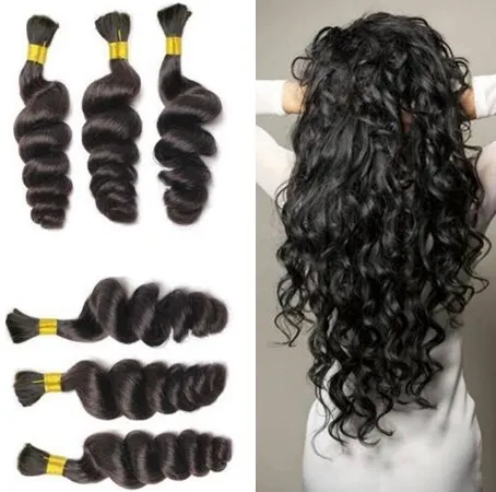 Loose Wave Bulk Human Hair For Braiding Unprocessed Braids Hair Bulks No Weft