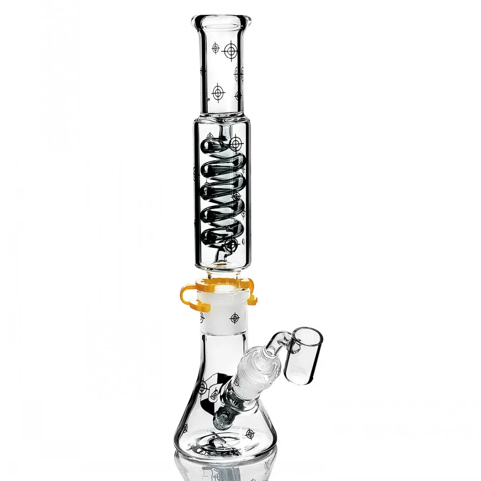 27cm tall freezable coil bong hookahs shisha glass water bongs smoke glass pipe beaker base dab rigs with 14mm joint