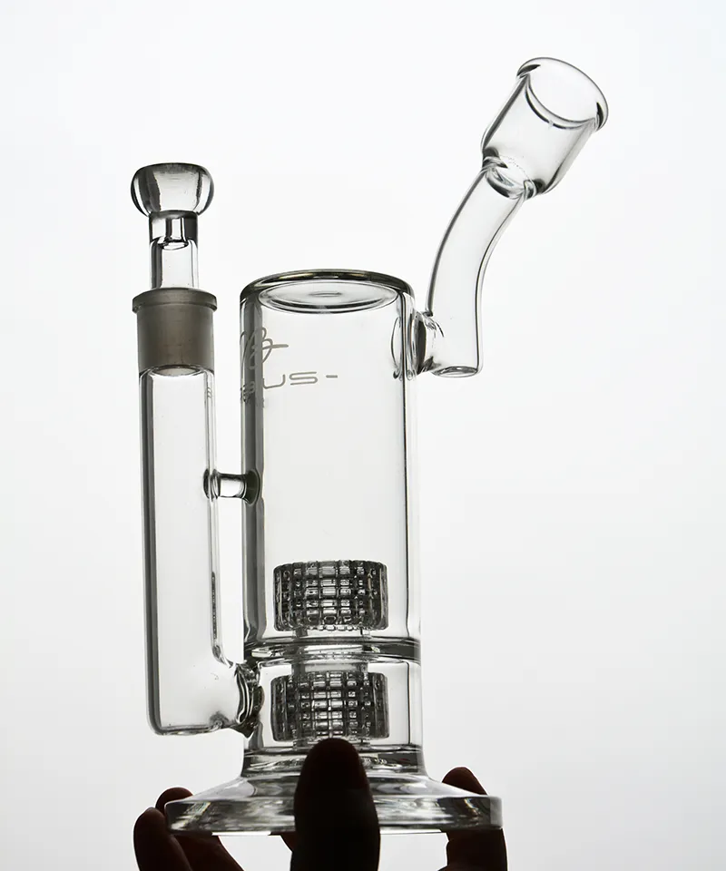 Glass Bong Hosahs Recycler Dab Rigs Glass Oil Vatten Bongs Rökning Glas vattenrör matris Perc