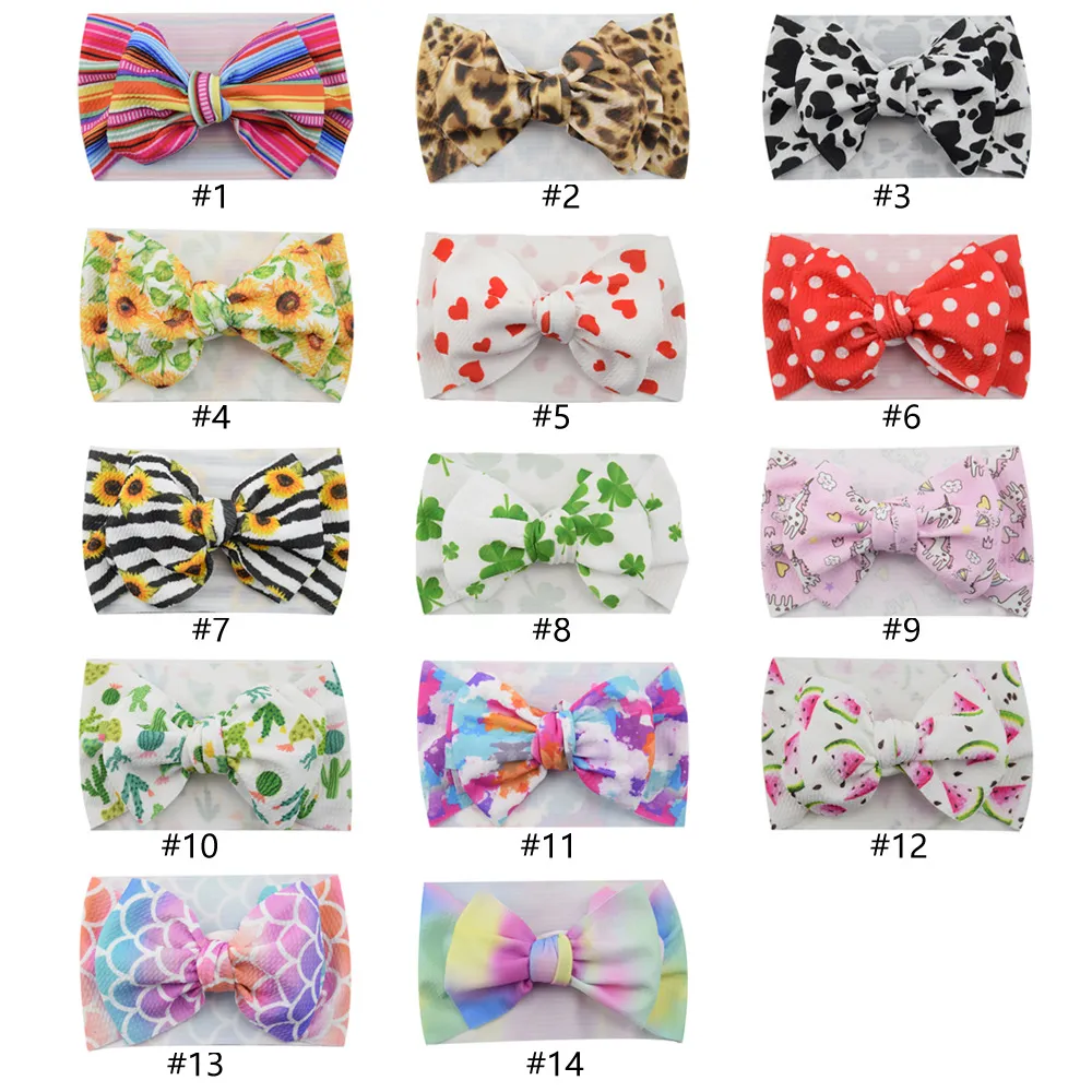 A808 Europa Baby Mädchen DIY Bowknot Stirnband Kinder Bowknot Haarband Kinder Bandanas Elastische Kopf Band