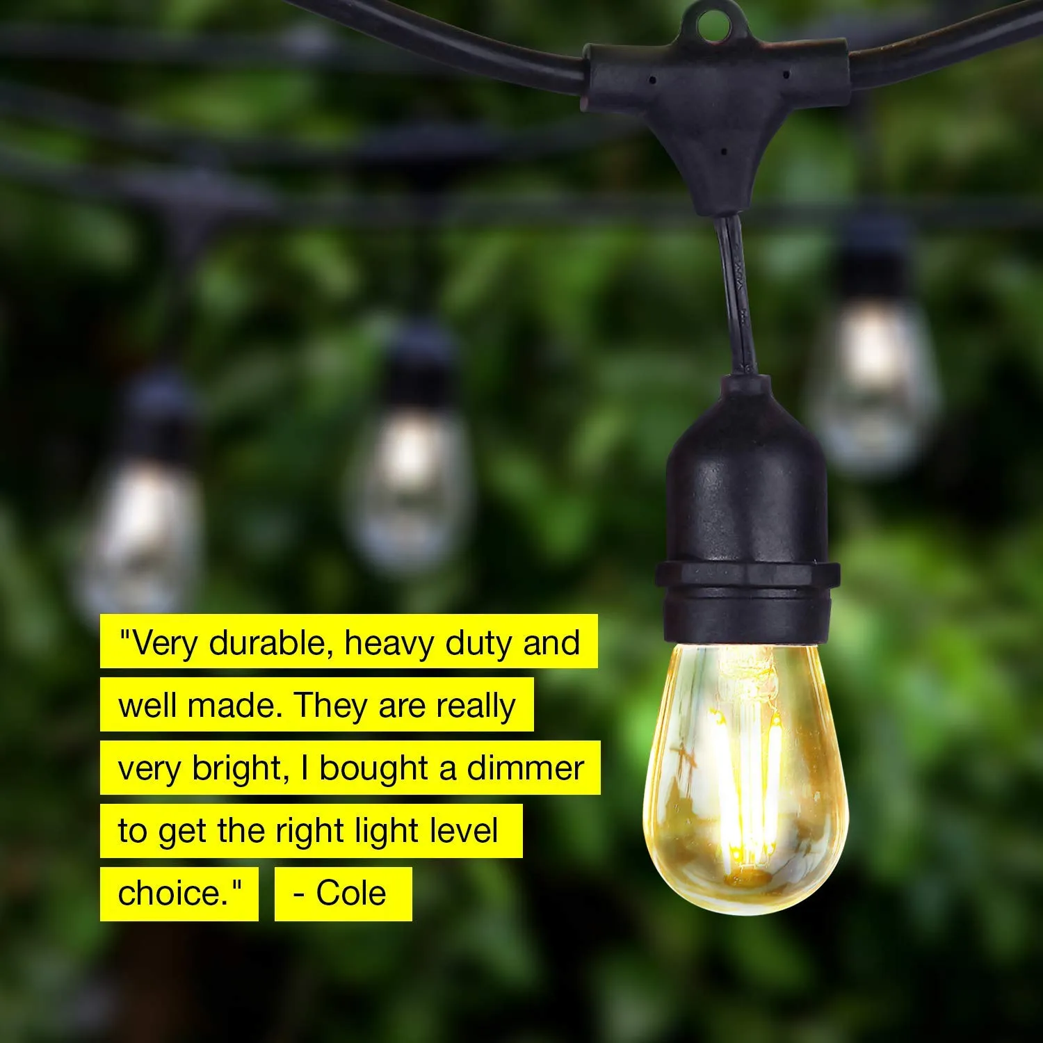 Brightech ambience pro waterproof led outdoor discount string lights hanging 2w vintage edison bulbs