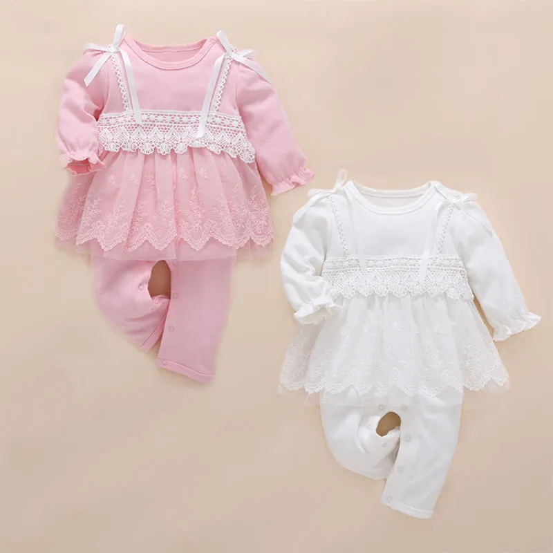 baby tjejer kläder baby rompers söt rosa spets jumpsuit baby recien nacido roupas infantis menina toddler romer